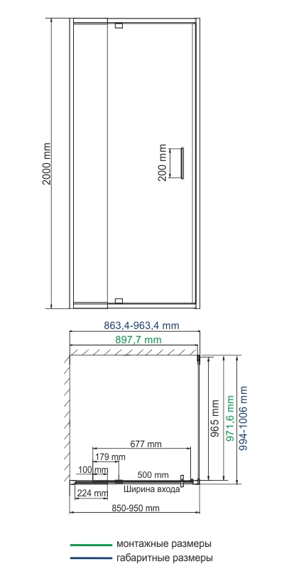 Berkel 48P18 Душевой уголок, прямоугольник, с универсальной распашной дверью