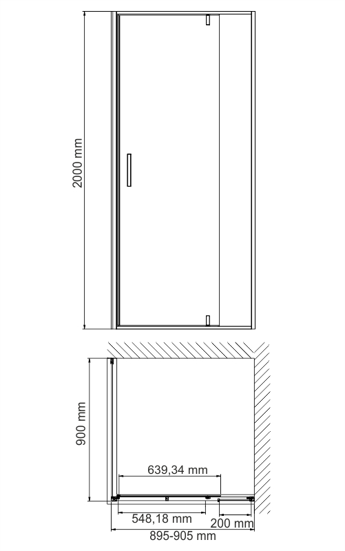 Elbe 74P03 Душевой уголок, квадрат, с универсальной распашной дверью